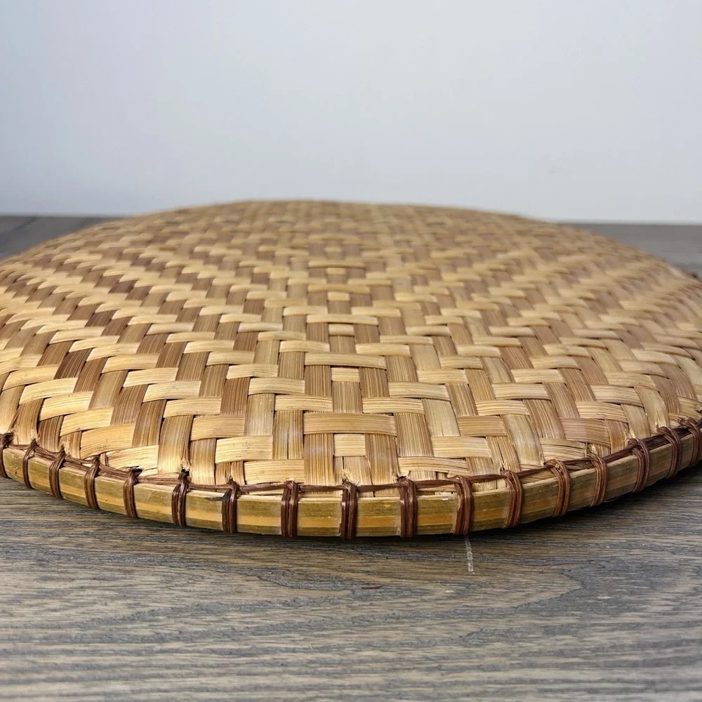 Vintage Chinese Style Bamboo Winnowing Basket Tray 16